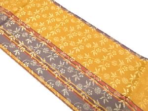 縞に笹鶴模様織出し袋帯